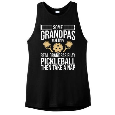 Some Grandpas Take Naps Real Grandpas Play Pickleball Funny Ladies PosiCharge Tri-Blend Wicking Tank