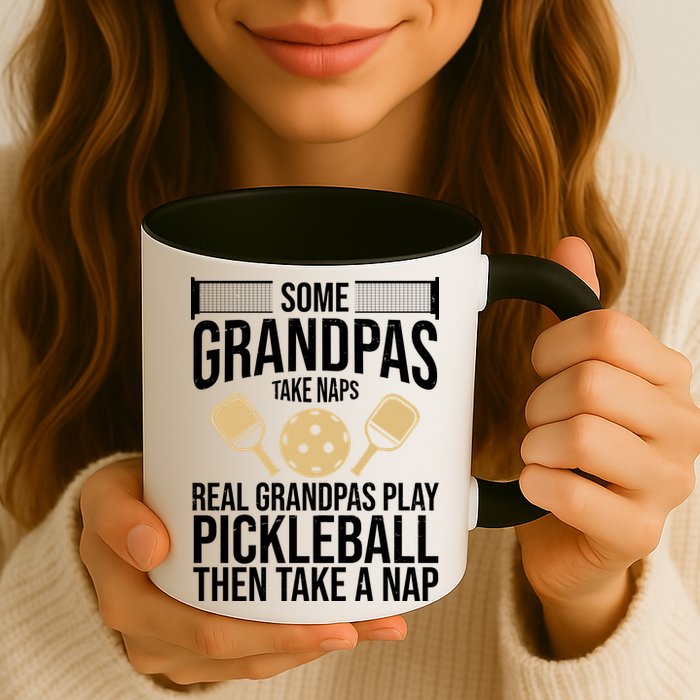 Some Grandpas Take Naps Real Grandpas Play Pickleball Funny Mug