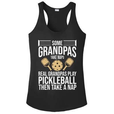 Some Grandpas Take Naps Real Grandpas Play Pickleball Funny Ladies PosiCharge Competitor Racerback Tank