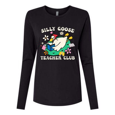 Silly Goose Teacher Club Womens Cotton Relaxed Long Sleeve T-Shirt