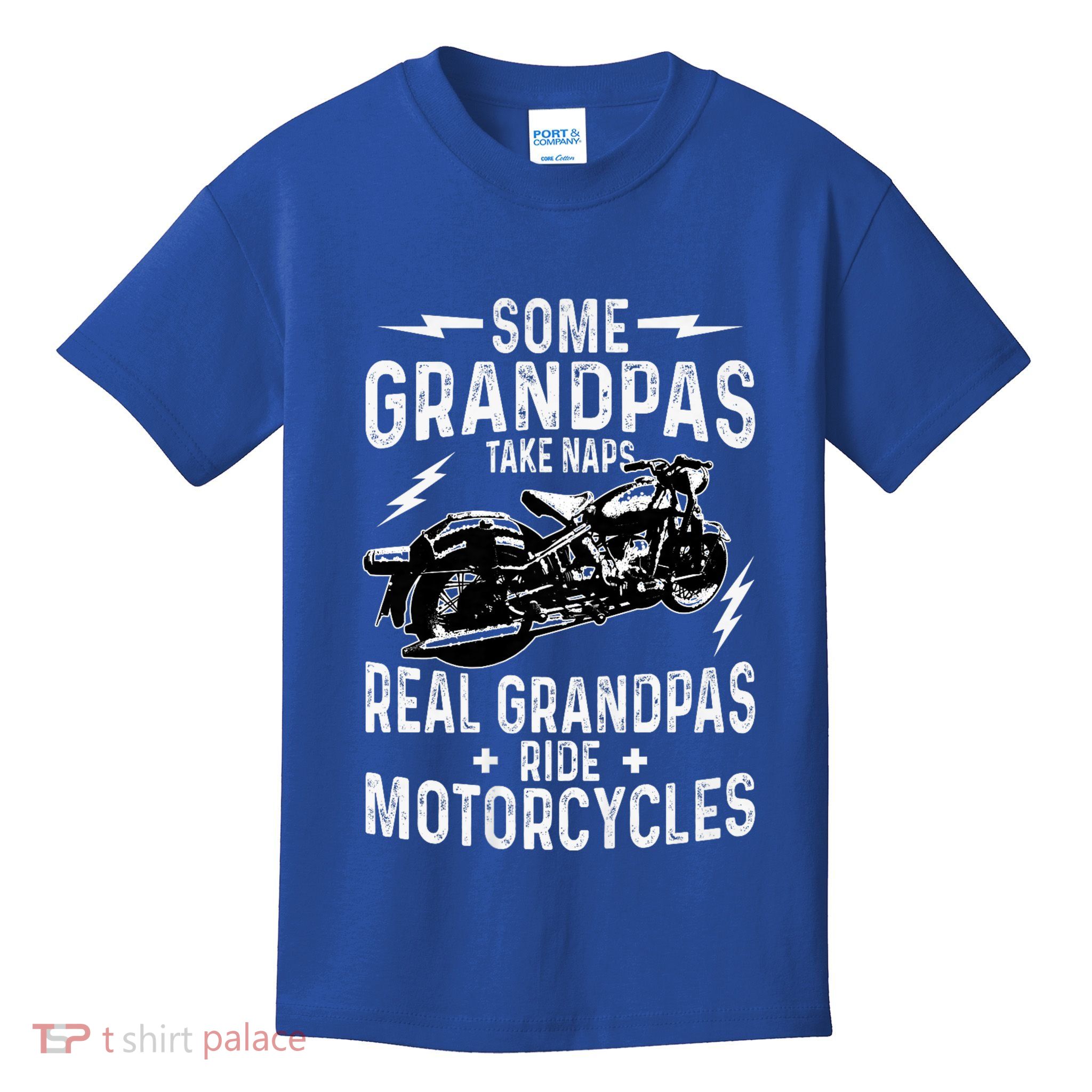 Some Grandpas Take Naps Real Grandpas Ride Motorcycle Kids T-Shirt