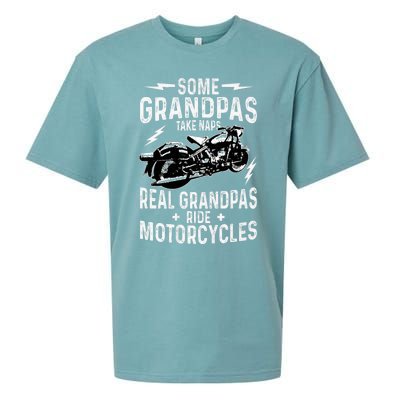 Some Grandpas Take Naps Real Grandpas Ride Motorcycle Sueded Cloud Jersey T-Shirt