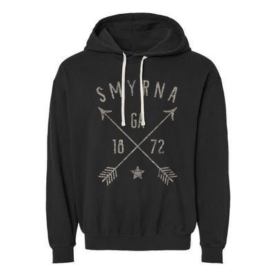 Smyrna Ga T Distressed Boho Style Home City Garment-Dyed Fleece Hoodie