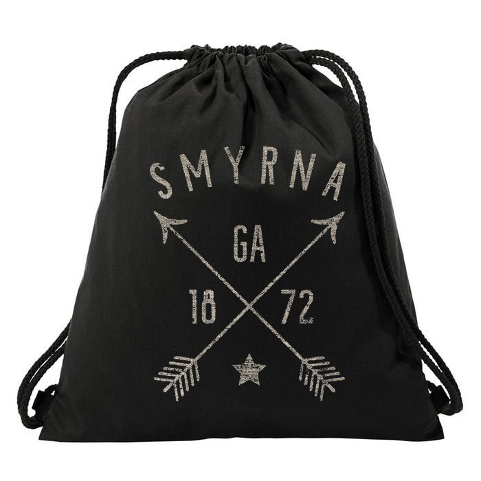 Smyrna Ga T Distressed Boho Style Home City Drawstring Bag