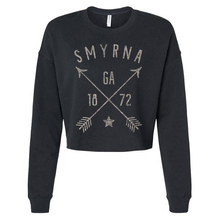 Smyrna Ga T Distressed Boho Style Home City Cropped Pullover Crew