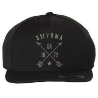 Smyrna Ga T Distressed Boho Style Home City Wool Snapback Cap