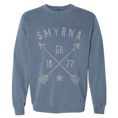 Smyrna Ga T Distressed Boho Style Home City Garment-Dyed Sweatshirt