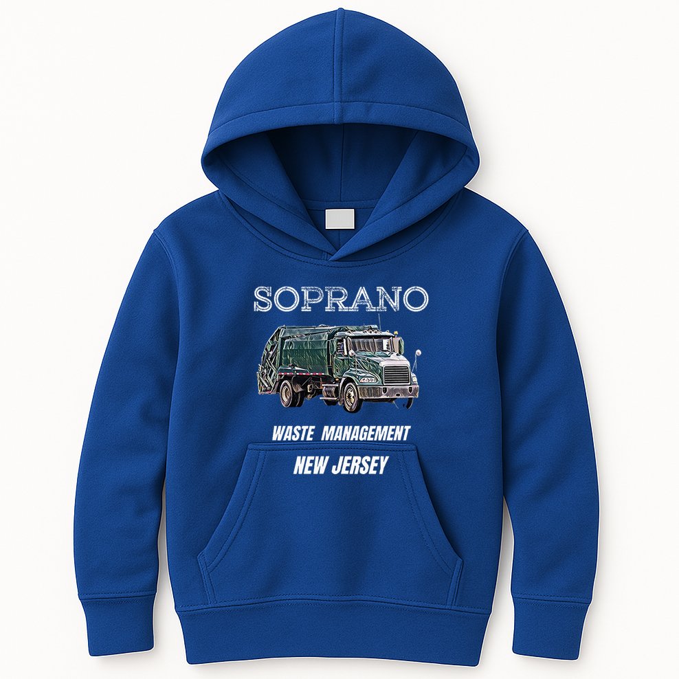 Soprano Garbage Truck Waste Management Kids Hoodie