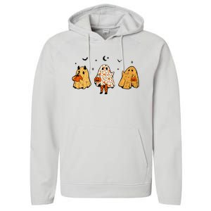 Spooky Ghosts Treat Or Treating Ghost Boo Spooky Squad Gift Performance Fleece Hoodie