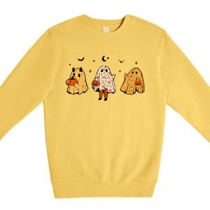 Spooky Ghosts Treat Or Treating Ghost Boo Spooky Squad Gift Premium Crewneck Sweatshirt