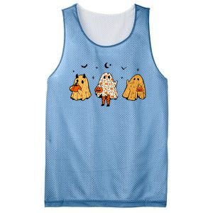 Spooky Ghosts Treat Or Treating Ghost Boo Spooky Squad Gift Mesh Reversible Basketball Jersey Tank