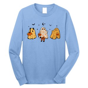 Spooky Ghosts Treat Or Treating Ghost Boo Spooky Squad Gift Long Sleeve Shirt