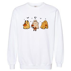 Spooky Ghosts Treat Or Treating Ghost Boo Spooky Squad Gift Garment-Dyed Sweatshirt