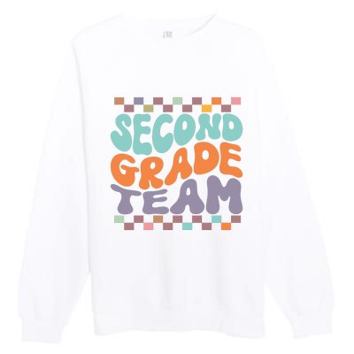 Second Grade Team Teacher Student Back To School 2nd Grade Gift Premium Crewneck Sweatshirt