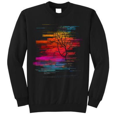 Sunset Glitch Tree Sweatshirt
