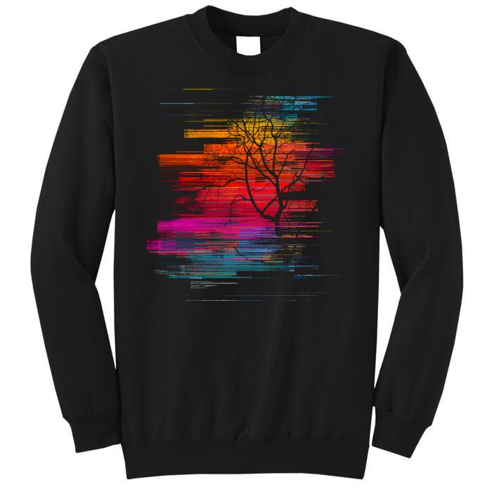 Sunset Glitch Tree Sweatshirt