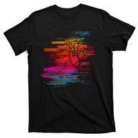 Sunset Glitch Tree T-Shirt