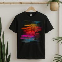 Sunset Glitch Tree T-Shirt