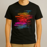 Sunset Glitch Tree T-Shirt