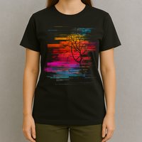 Sunset Glitch Tree T-Shirt