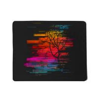 Sunset Glitch Tree Mousepad