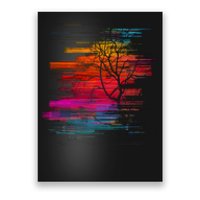 Sunset Glitch Tree Poster