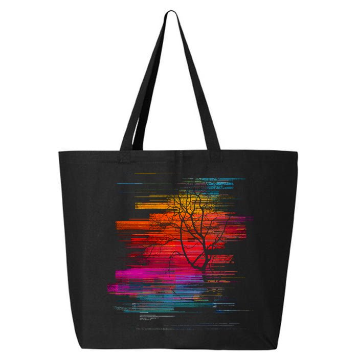 Sunset Glitch Tree 25L Jumbo Tote