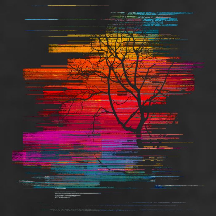 Sunset Glitch Tree 25L Jumbo Tote