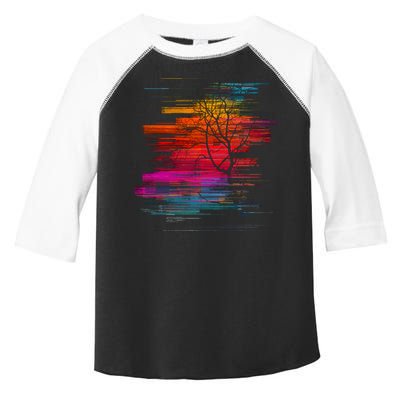 Sunset Glitch Tree Toddler Fine Jersey T-Shirt
