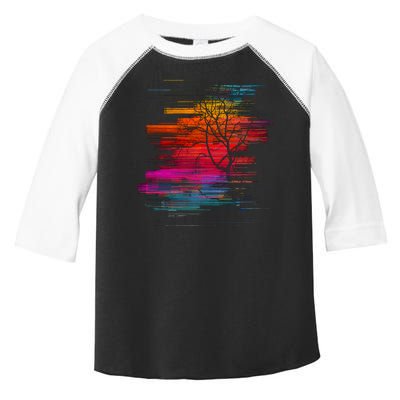 Sunset Glitch Tree Toddler Fine Jersey T-Shirt