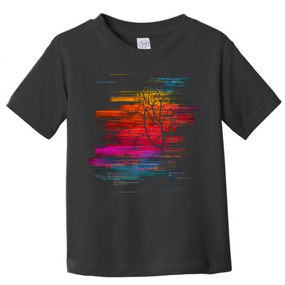 Sunset Glitch Tree Toddler T-Shirt