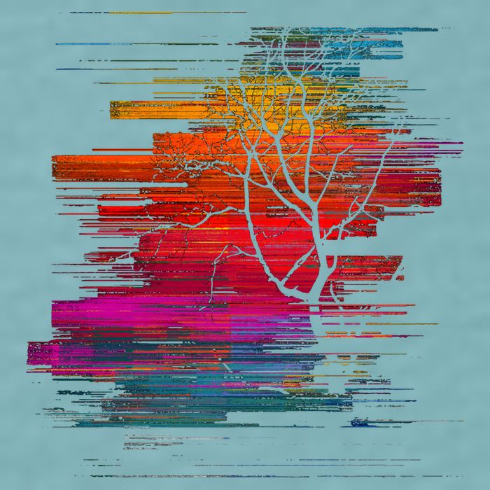 Sunset Glitch Tree Sueded Cloud Jersey T-Shirt