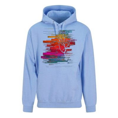 Sunset Glitch Tree Unisex Surf Hoodie