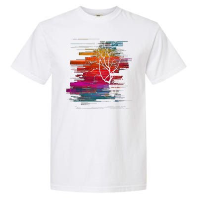 Sunset Glitch Tree Garment-Dyed Heavyweight T-Shirt