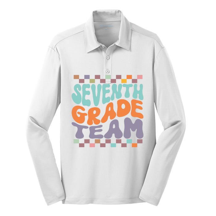 Seventh Grade Team Teacher Student Back To School 7th Grade Gift Silk Touch Performance Long Sleeve Polo