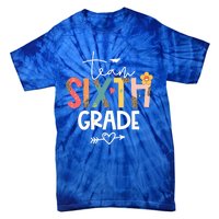 Sixth Grade Teacher Retro Groovy Design Leopard 6Th Grade Gift Tie-Dye T-Shirt