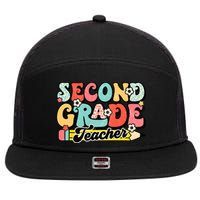 Second Grade Teacher 2nd Grade Teacher 7 Panel Mesh Trucker Snapback Hat
