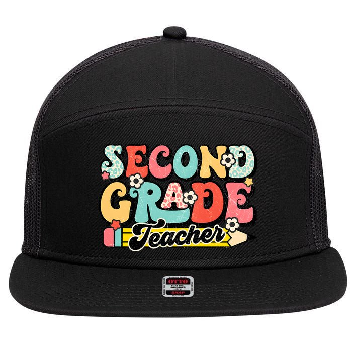 Second Grade Teacher 2nd Grade Teacher 7 Panel Mesh Trucker Snapback Hat