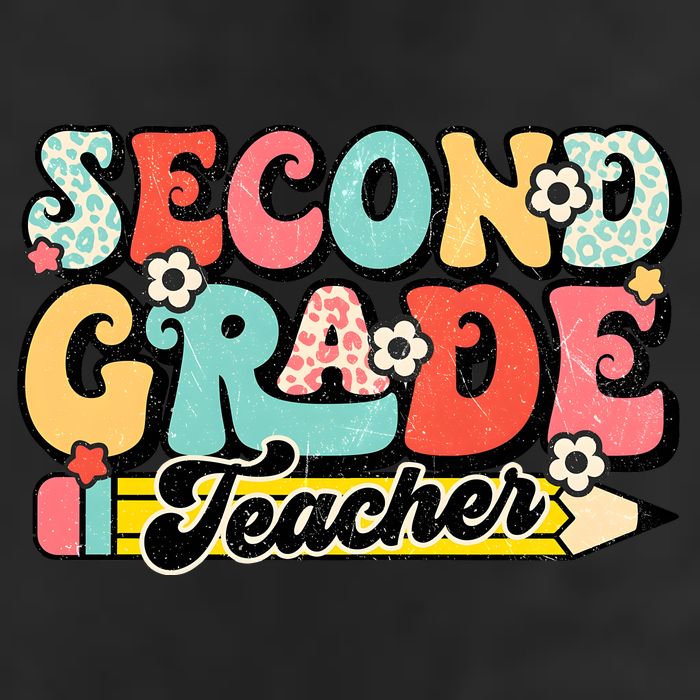 Second Grade Teacher 2nd Grade Teacher 7 Panel Mesh Trucker Snapback Hat