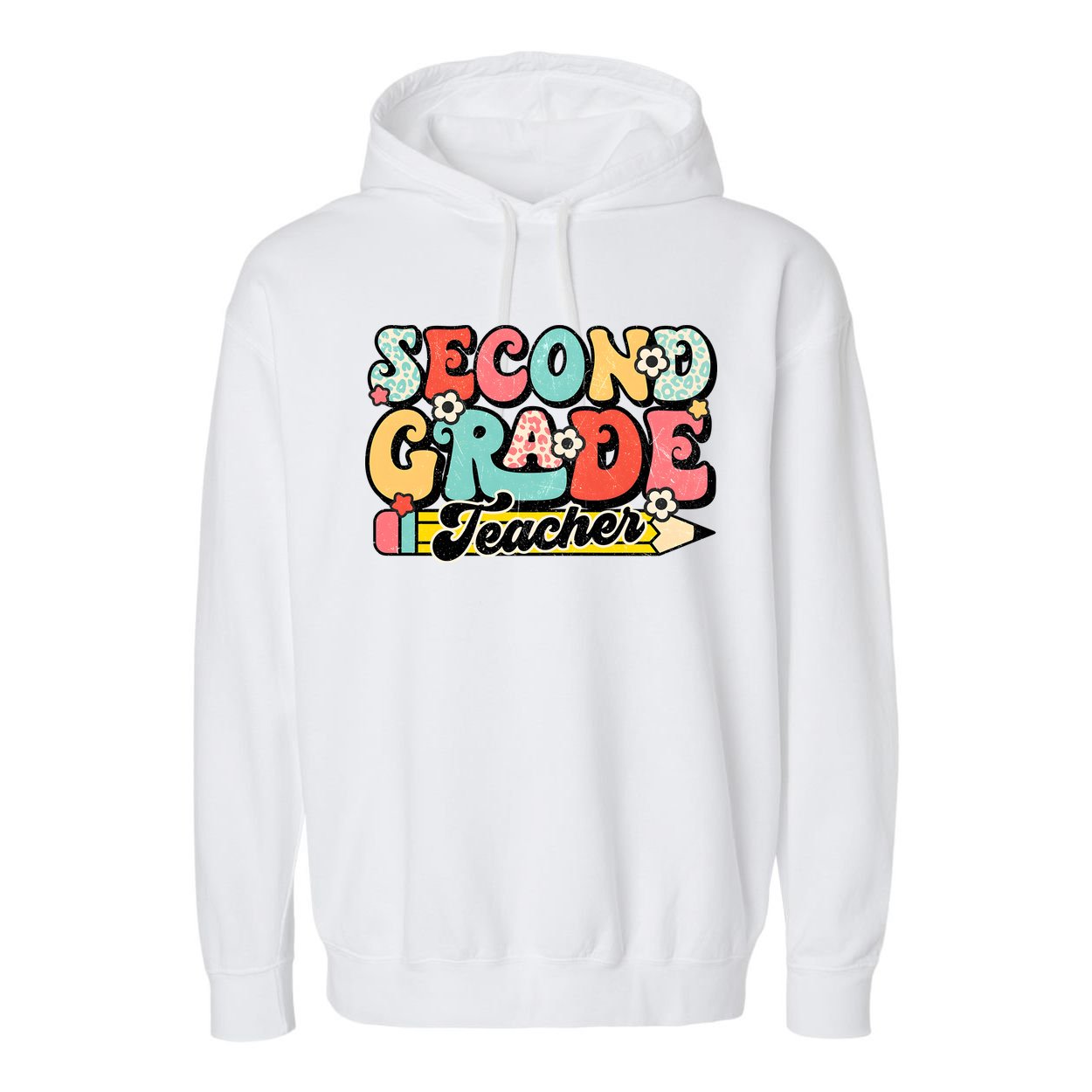 Second Grade Teacher 2nd Grade Teacher Garment-Dyed Fleece Hoodie