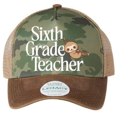 Sixth Grade Teacher Sloth Back To School 6Th Grade Gift Legacy Tie Dye Trucker Hat