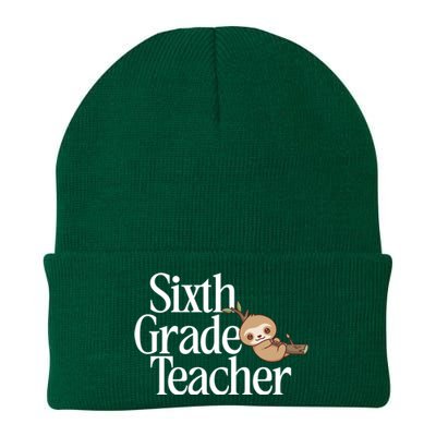 Sixth Grade Teacher Sloth Back To School 6Th Grade Gift Knit Cap Winter Beanie