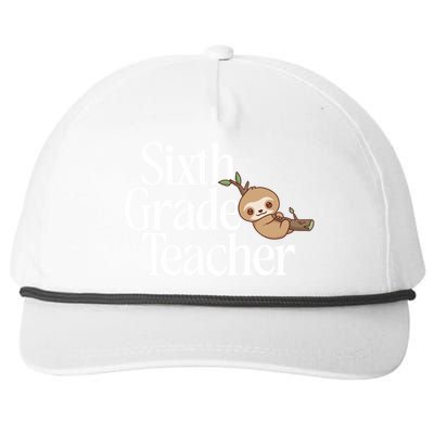 Sixth Grade Teacher Sloth Back To School 6Th Grade Gift Snapback Five-Panel Rope Hat