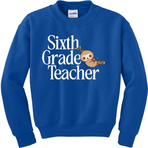 Sixth Grade Teacher Sloth Back To School 6Th Grade Gift Kids Sweatshirt