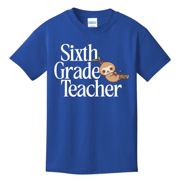 Sixth Grade Teacher Sloth Back To School 6Th Grade Gift Kids T-Shirt