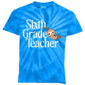 Sixth Grade Teacher Sloth Back To School 6Th Grade Gift Kids Tie-Dye T-Shirt