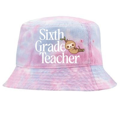 Sixth Grade Teacher Sloth Back To School 6Th Grade Gift Tie-Dyed Bucket Hat