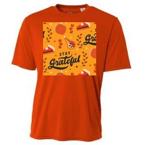 Stay Grateful Thanksgiving Holiday Cooling Performance Crew T-Shirt