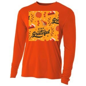 Stay Grateful Thanksgiving Holiday Cooling Performance Long Sleeve Crew