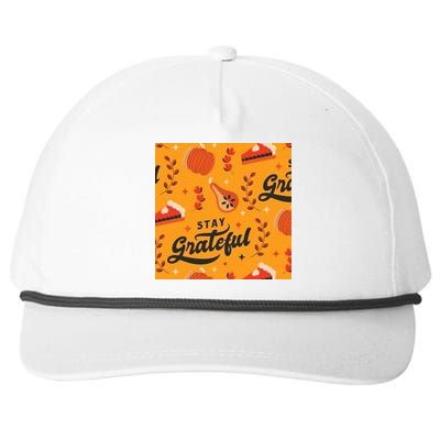 Stay Grateful Thanksgiving Holiday Snapback Five-Panel Rope Hat